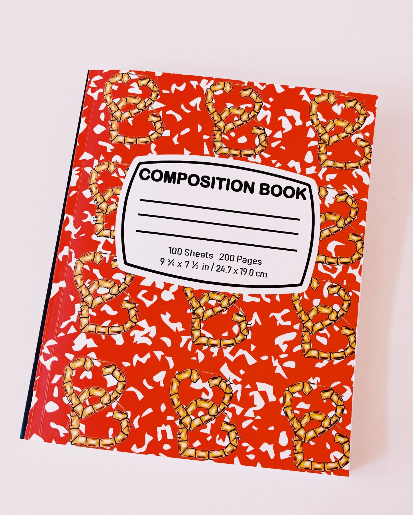 Red Bamboo Earring Composition Notebook
