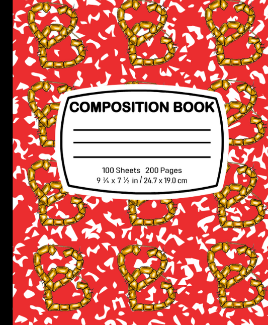 Red Bamboo Earring Composition Notebook